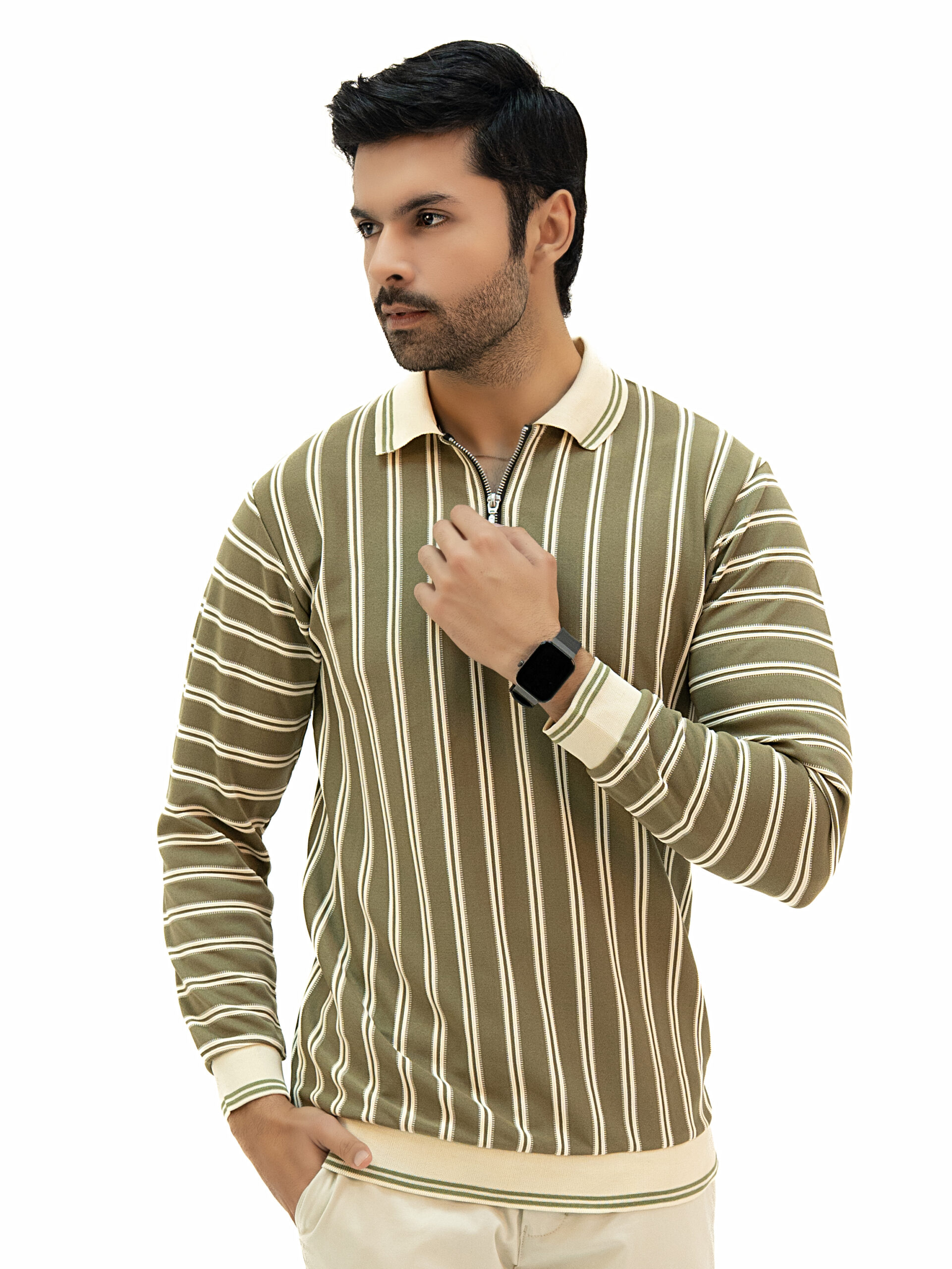01 Men’s Full Sleeve Sweatshirt with Collar & Zip – Premium Winter Wear OLD MONEY - Image 6
