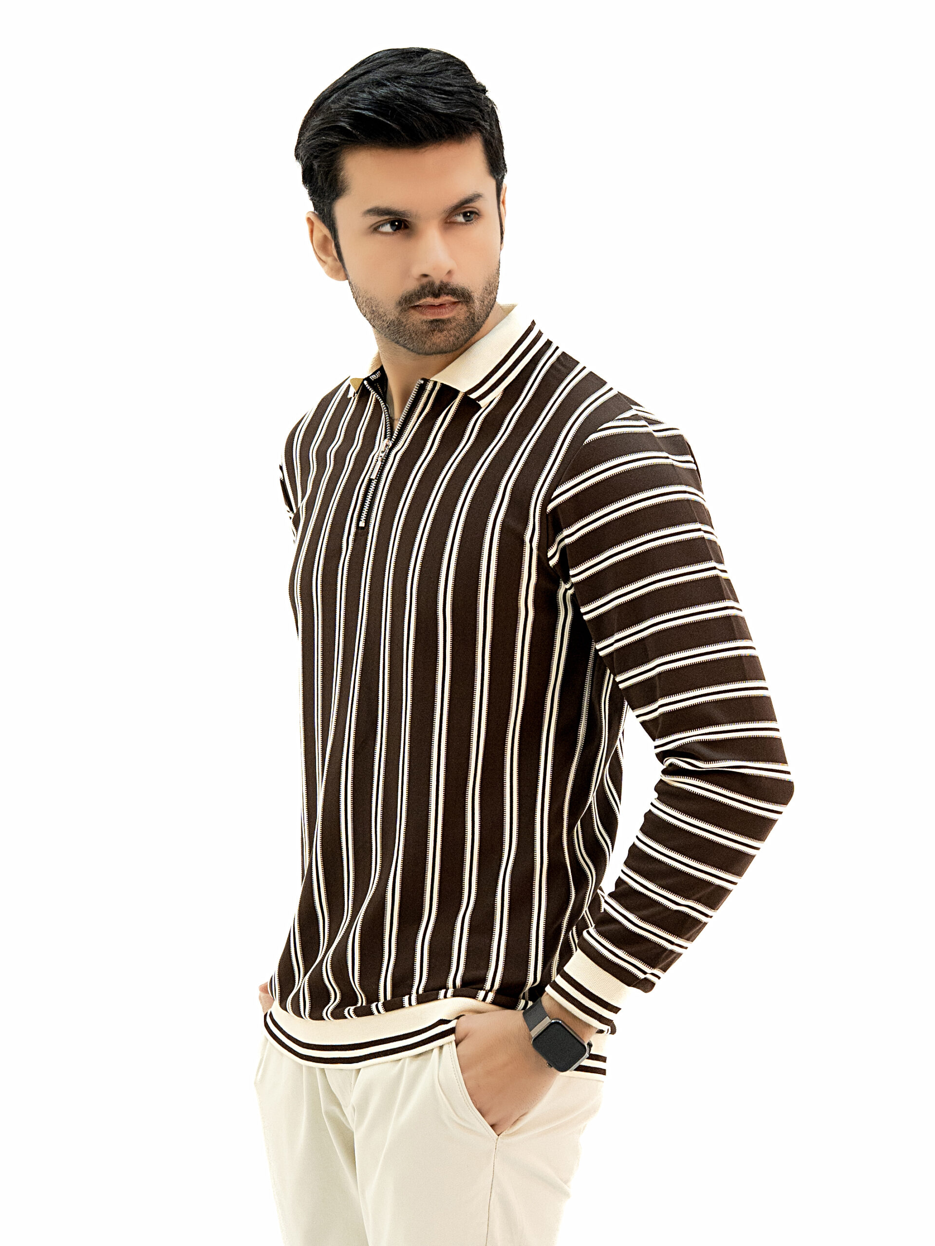 06 Men’s Full Sleeve Sweatshirt with Collar & Zip – Premium Winter Wear OLD MONEY - Image 3