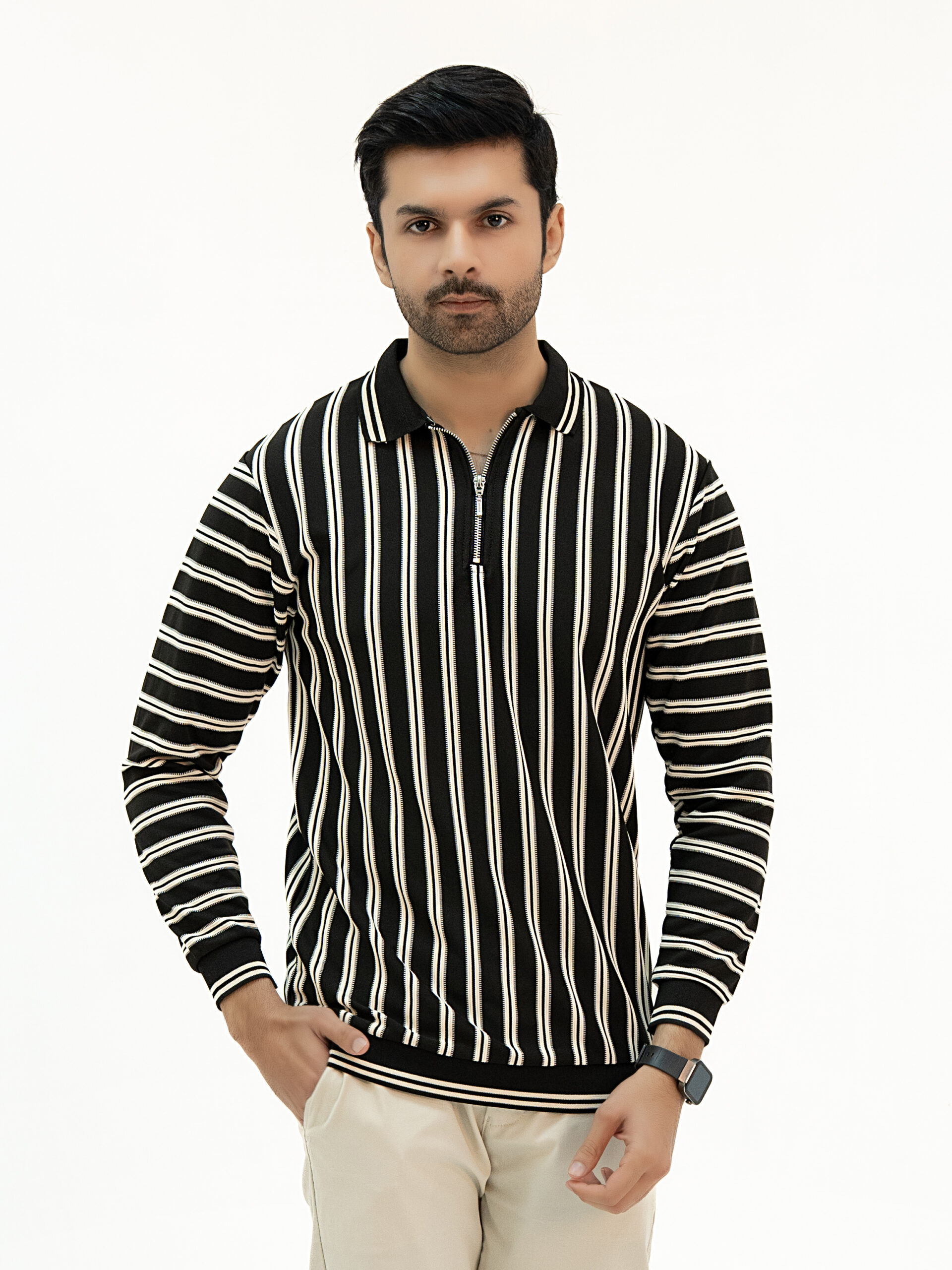 06 Men’s Full Sleeve Sweatshirt with Collar & Zip – Premium Winter Wear OLD MONEY - Image 2