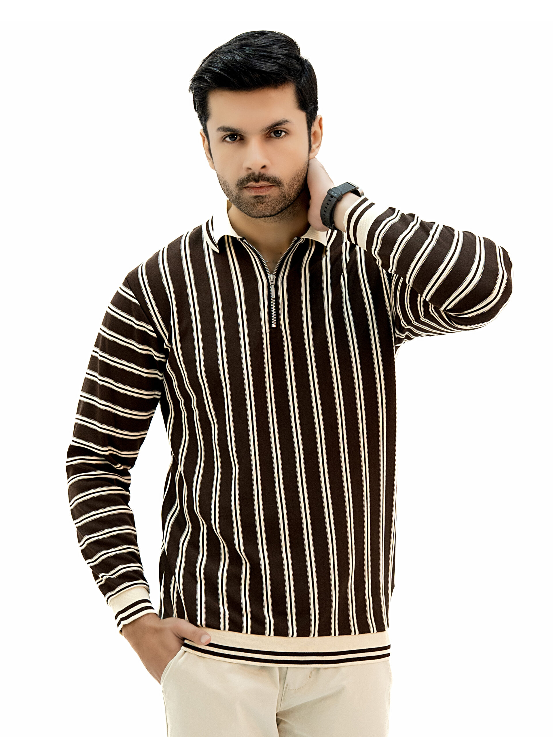 07 Men’s Full Sleeve Sweatshirt with Collar & Zip – Premium Winter Wear OLD MONEY - Image 2